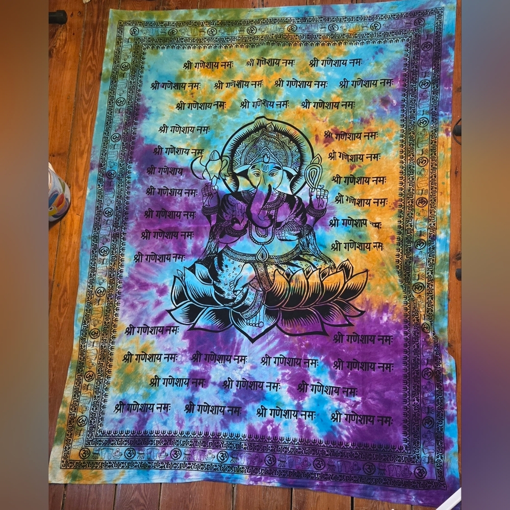 Boho Hippie Spiritual Ganesha Wall Tapestry Authentic & Vibrant Made in India